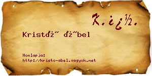 Kristó Ábel névjegykártya