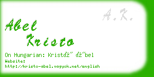 abel kristo business card